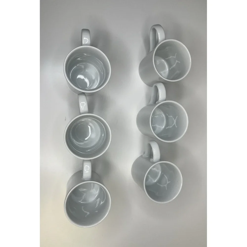 6 Pottery Barn Reindeer Mugs Dasher Dancer Prancer Vixen Cupid Donner Hip‎ Yoga